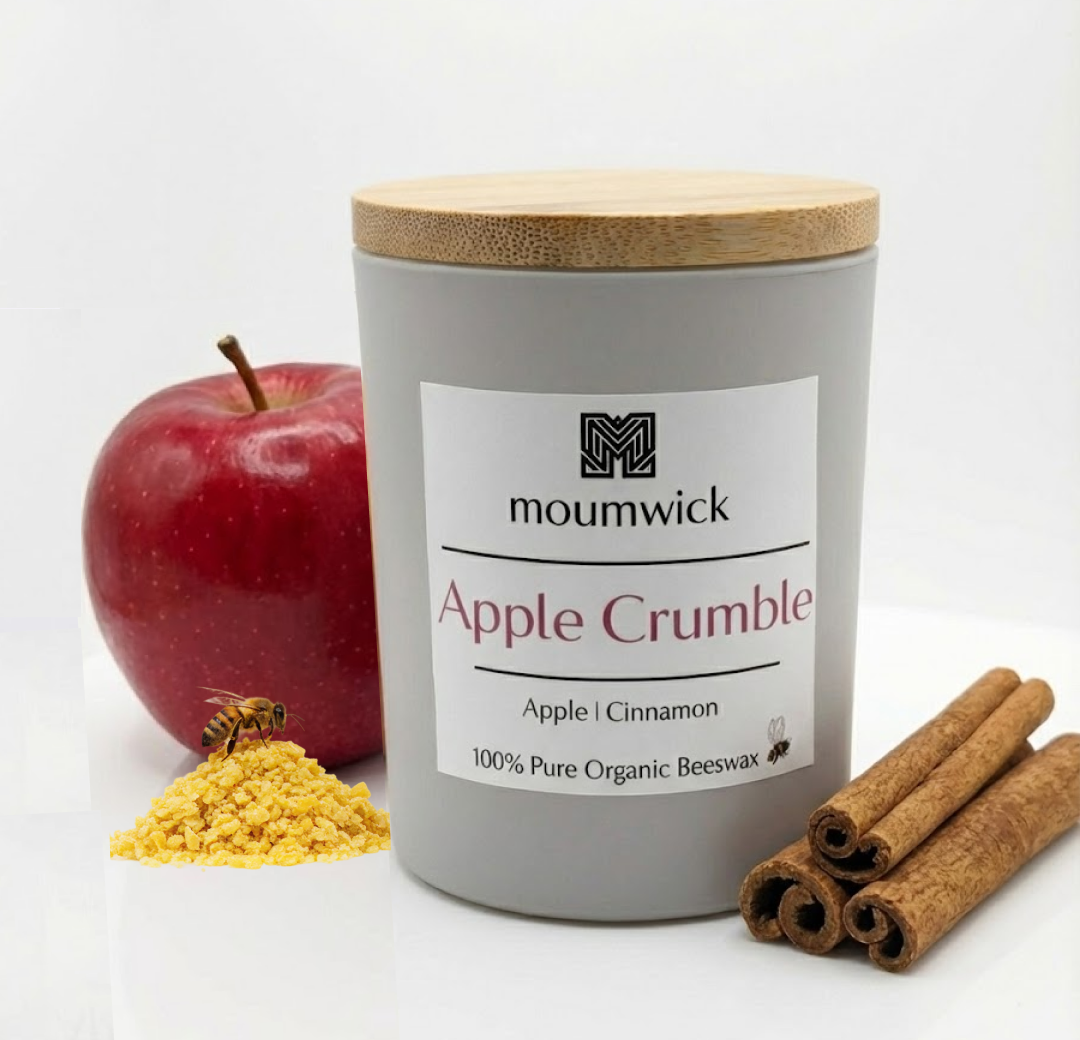 Apple Crumble | 6.5 oz /185gm )( 100% organic beeswax candle🐝)