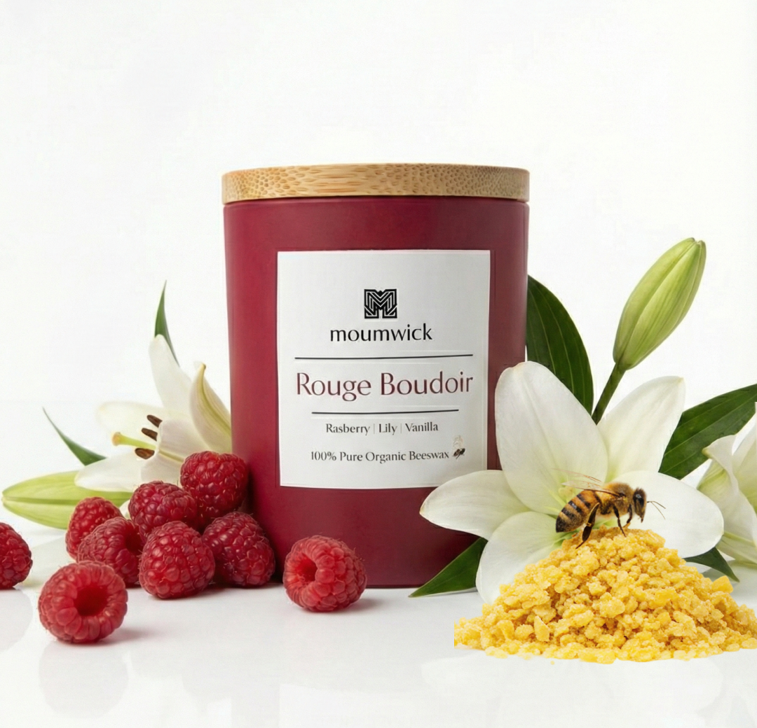 Rouge Boudoir | 6.5 oz ( 100% organic beeswax candle🐝)