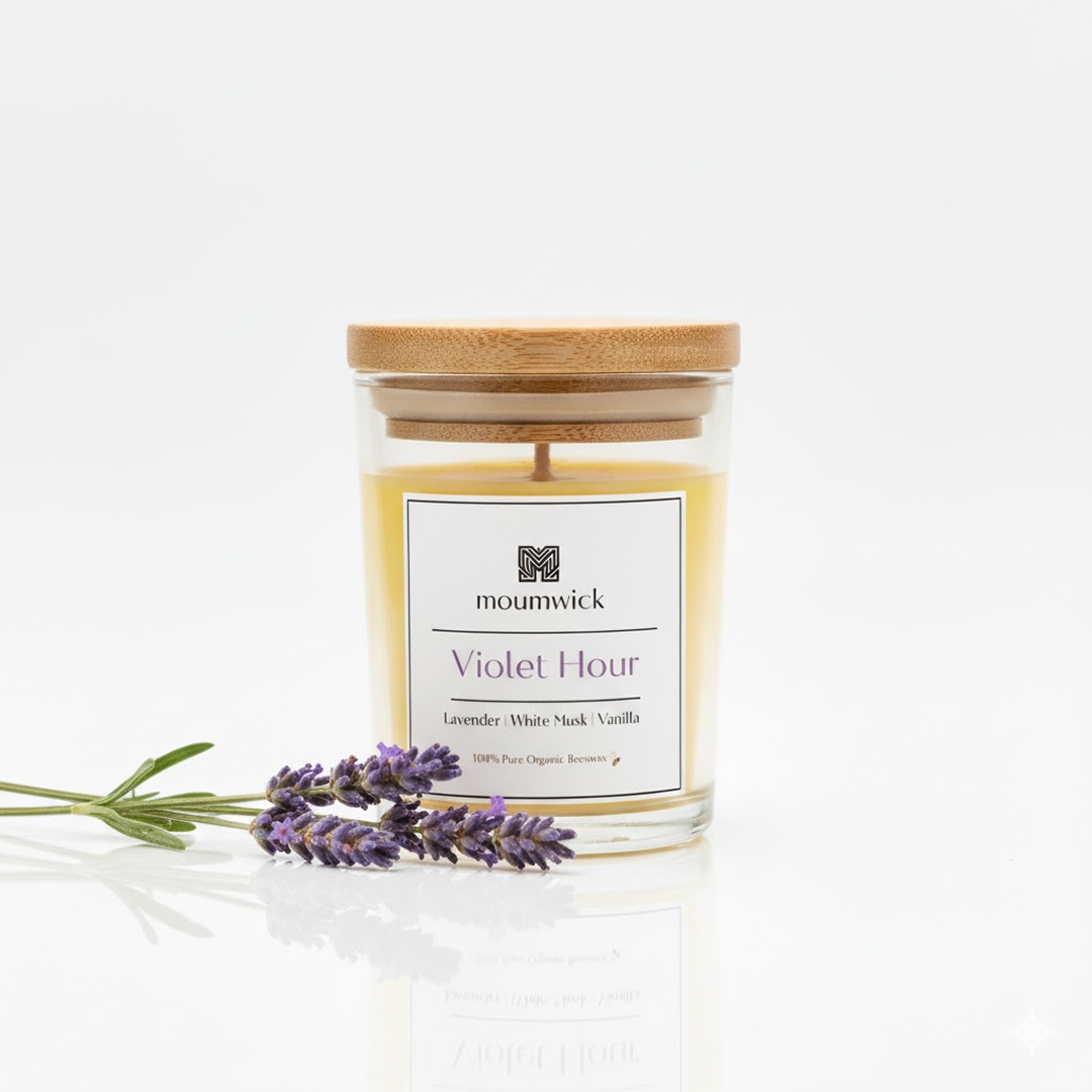 Violet Hour | 3.6 oz ( 100% organic beeswax candle🐝)