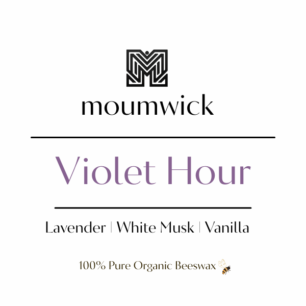 Violet Hour | 3.6 oz ( 100% organic beeswax candle🐝)
