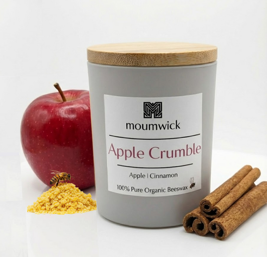 Apple Crumble | 6.5 oz /185gm )( 100% organic beeswax candle🐝)
